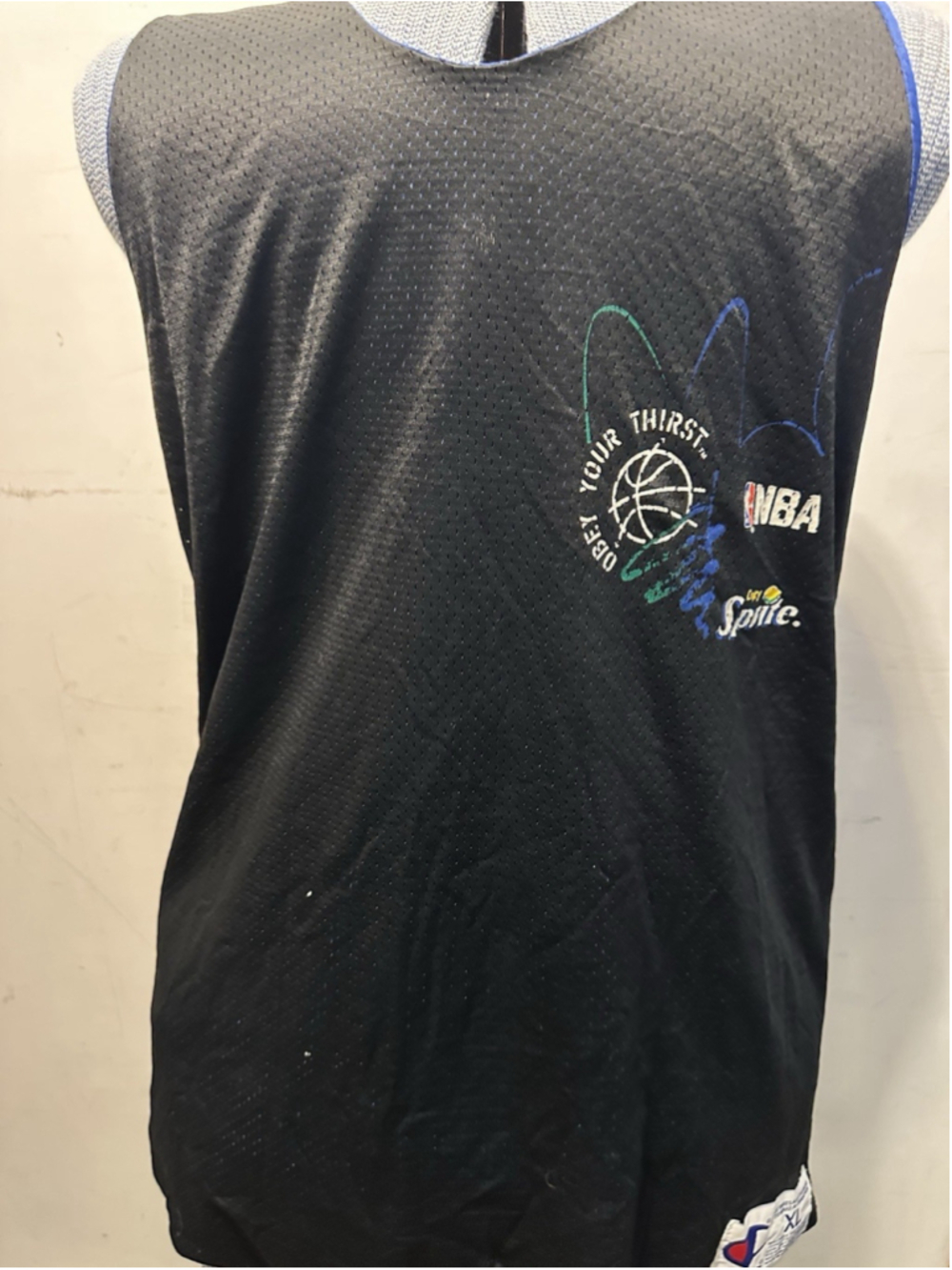 Vintage 90s Champion Sprite Obey Your Thirst NBA Reversible Basketball Jersey XL